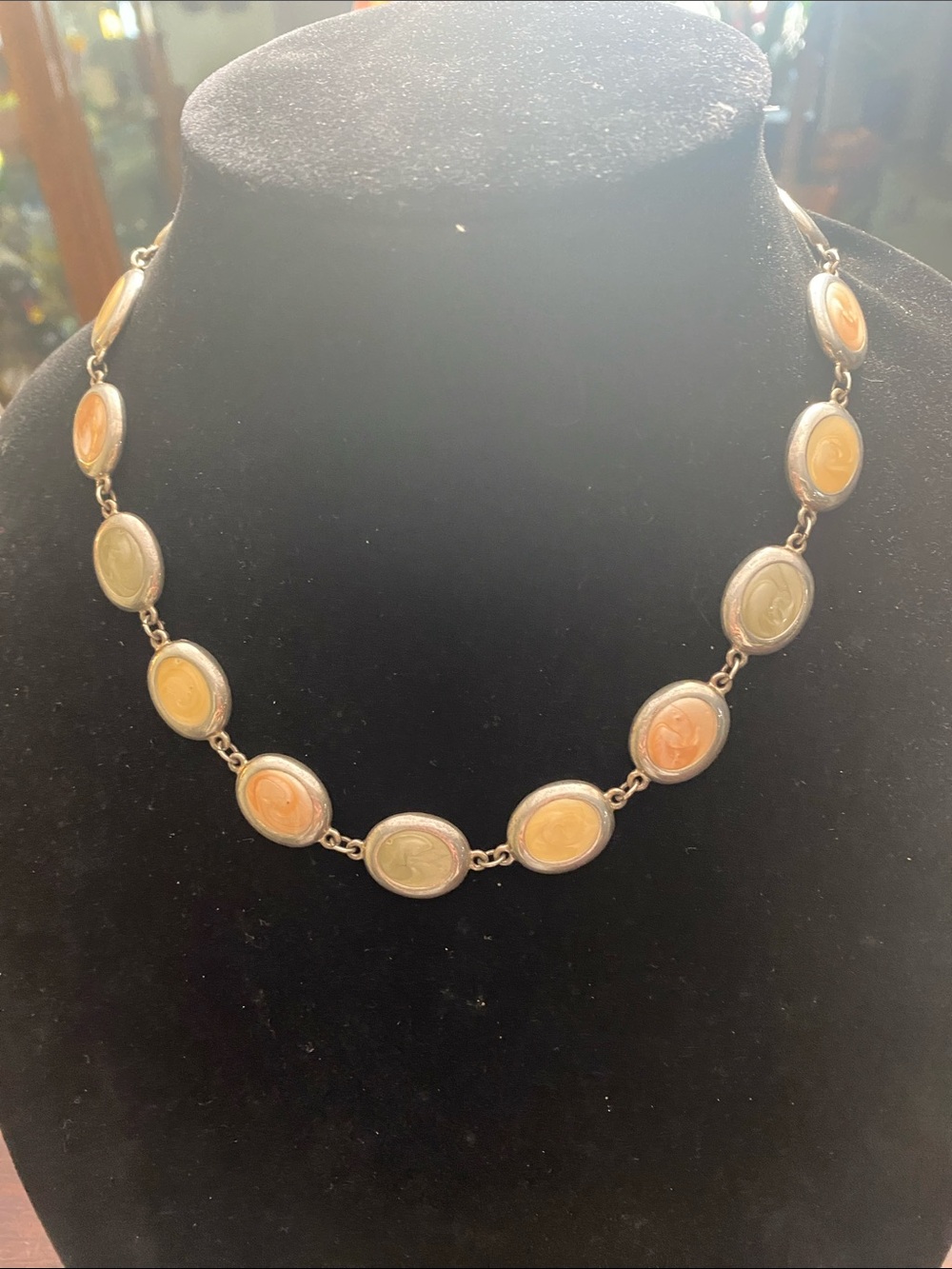 Multicolor Cameo Link Necklace - Elegant Women’s Jewelry
